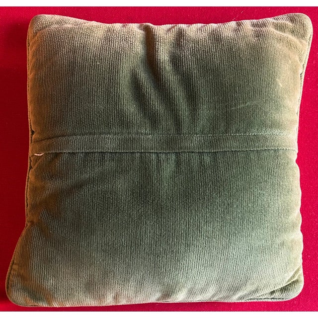 Pink Botanical Needlepoint Flower Pillow of Pink Geraniums For Sale - Image 8 of 8