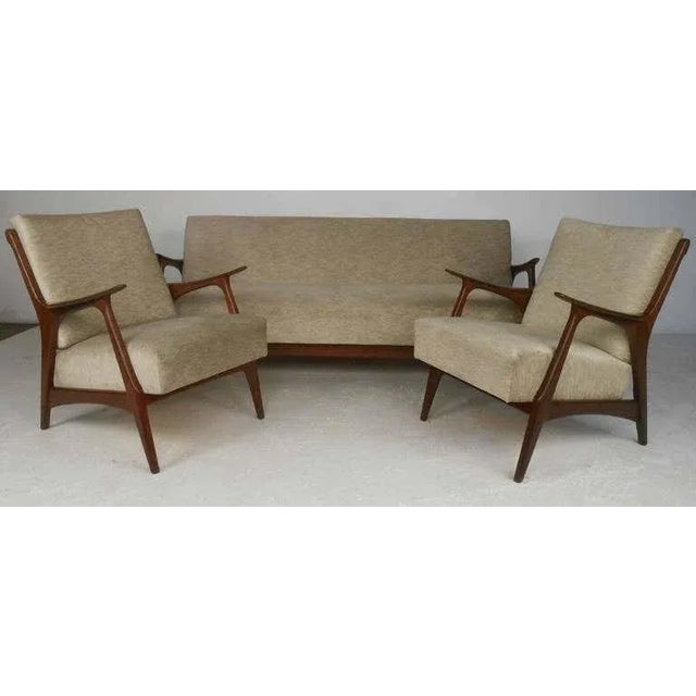 Beige Scandinavian Modern Living Room Set With Chairs and Daybed - 3 Pieces For Sale - Image 8 of 8