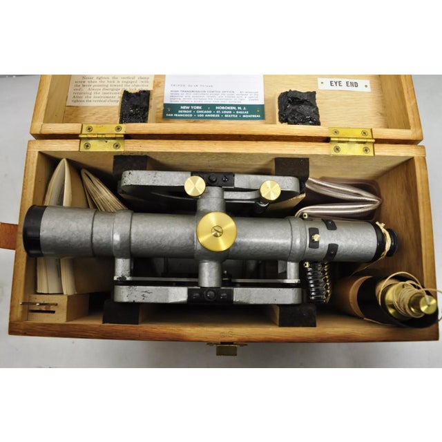 Early 20th Century Early 20th Century Keuffel & Esser Co Survey Transit Tripod Stand With Case Stick and Accessories For Sale - Image 5 of 12