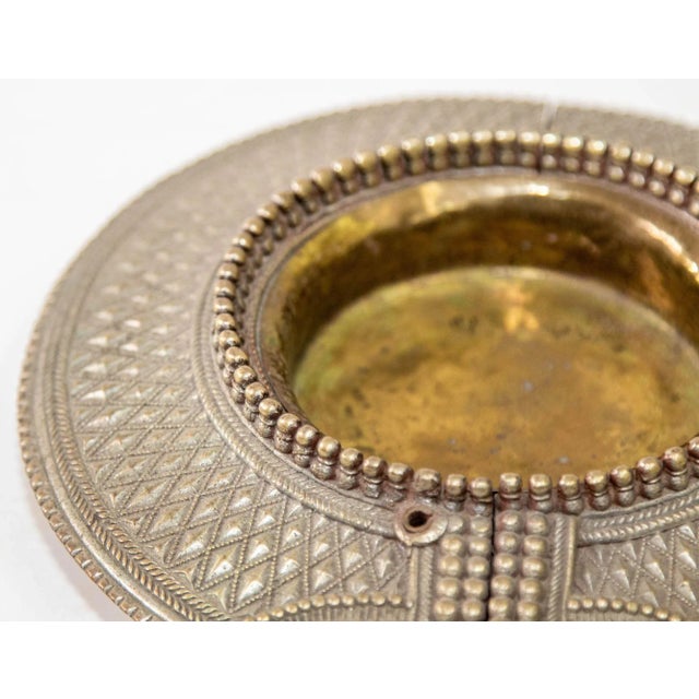 19th Century Mughal India Raj Style Silver Traditional Anklet Bracelet Catchall For Sale In Palm Springs - Image 6 of 11