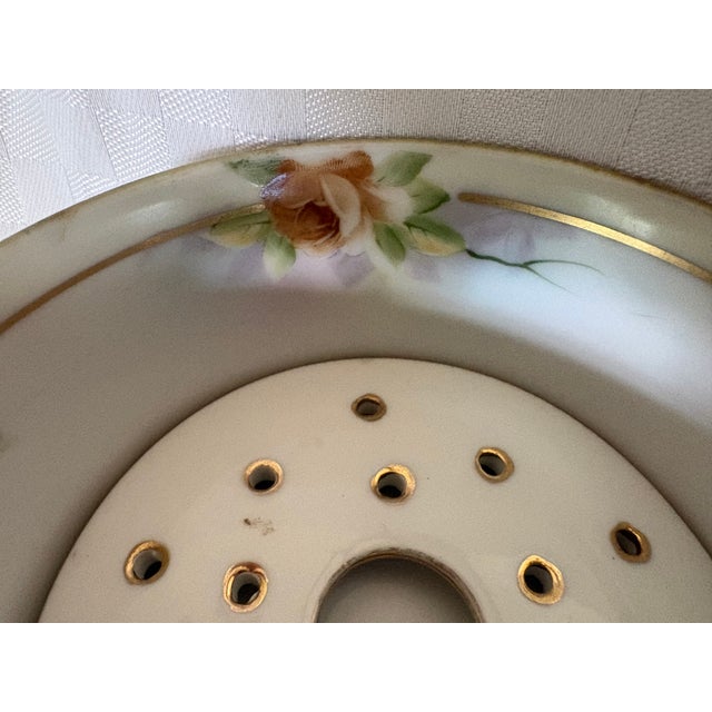 Antique Hand Painted Porcelain Butter Tub For Sale - Image 11 of 12