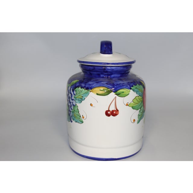 Early 21st Century HandPainted Italian Ceramic Biscotti Jar Chairish