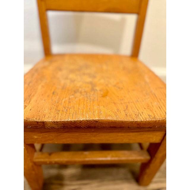 Late 20th Century Late 20th Century Child's Wood School Chair For Sale - Image 5 of 7