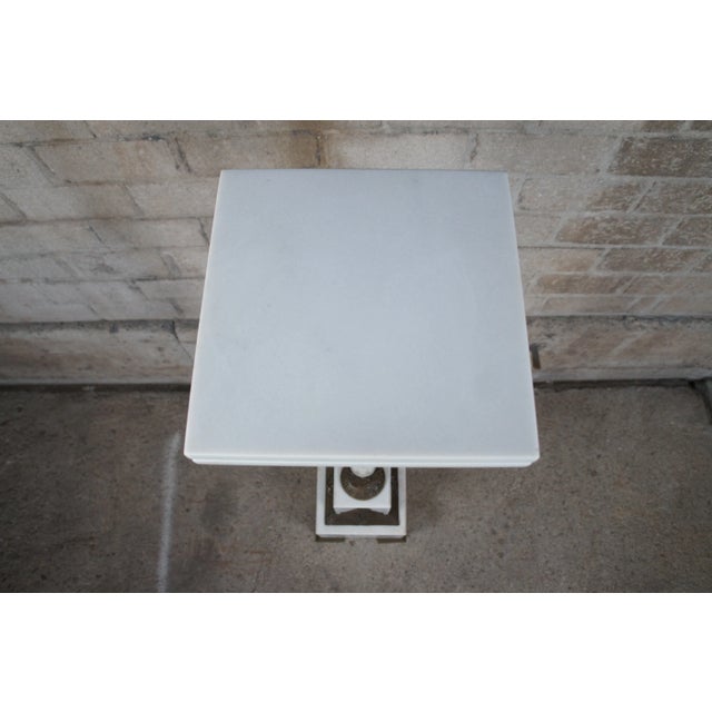 1900 - 1909 Antique French Neoclassical White Marble & Bronze Pedestal Sculpture Stand For Sale - Image 5 of 12