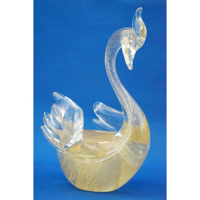 20th Century Murano Blown Glass Swan Sculpture in Gold Aventurine by Archimede Seguso, Italy For Sale - Image 10 of 18