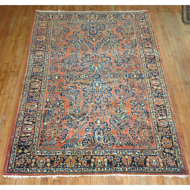Persian Antique Persian Sarouk Intermediate Size Rug For Sale - Image 3 of 18