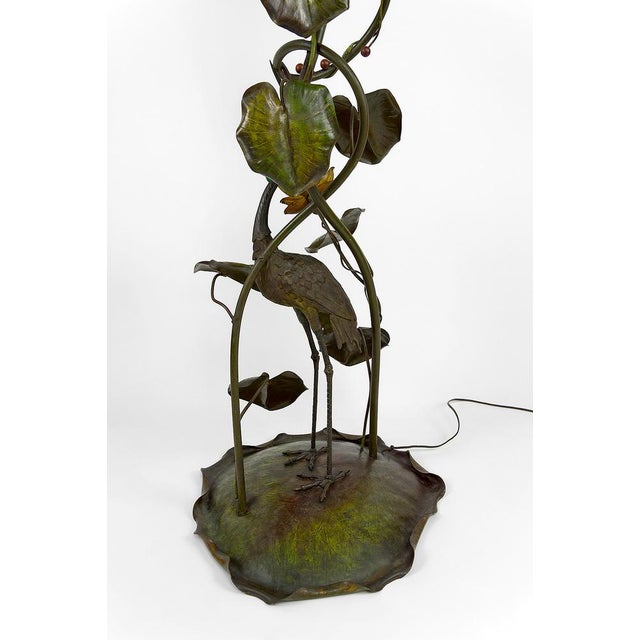 French Art Nouveau Heron Floor Lamp, 1890s For Sale - Image 12 of 18