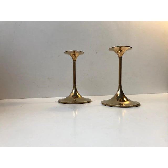 Model Hi-Fi Brass Candlesticks by Max Brüel for Torben Orskov, 1960s, Set of 2 For Sale - Image 6 of 11