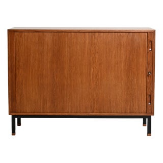 Vintage Scandinavian Oak Sideboard with Roller Shutter, 1960s For Sale
