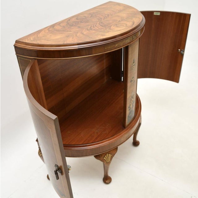 Walnut and Chinoiserie Cabinet, 1920s For Sale - Image 4 of 12