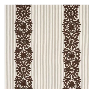 Schumacher Joelle Stripe Fabric, Chocolate