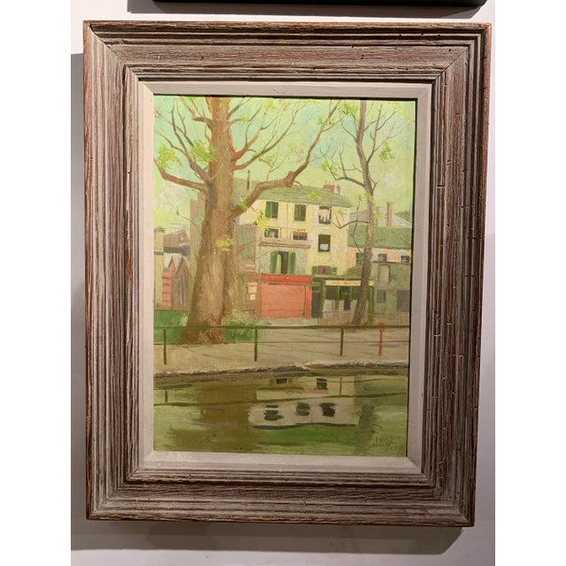 Framed, signed & dated 1952 J. Allison “Canal Street Martin - Paris” Oil on Canvas.