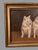 Antique Gold Framed Still Life Portrait of 2 Dogs Signed Oil Painting On Canvas In an old gold painted frame that has some...