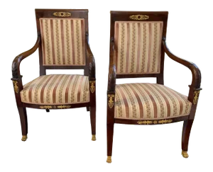 Vintage French Empire Chairs - a Pair