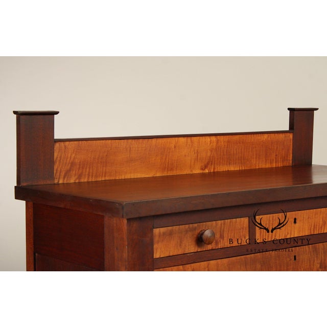 American Antique American Empire Tiger Maple And Walnut Jelly Cupboard For Sale - Image 3 of 12