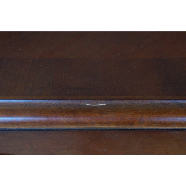 Vintage New England Queen Anne Style Cherry Lowboy Scalloped Chest Console Table For Sale - Image 12 of 18