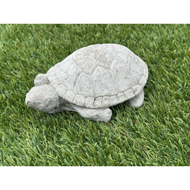 Shabby Chic Cast Stone Turtle Garden Ornament For Sale - Image 3 of 10