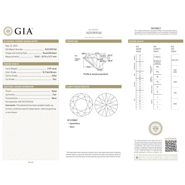 1950s Mid Century Gia 3.99 Carat Diamond Platinum Engagement Ring, Size 4.75 For Sale In Los Angeles - Image 6 of 7