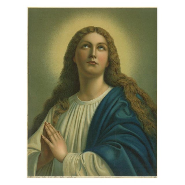 Holy Mary in Prayer, 1904, Paper For Sale - Image 10 of 10