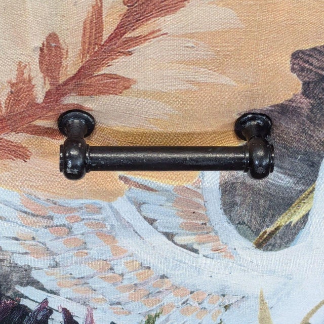 Metal Anthropologie Bara Floral Velvet Lounge Chair With Swan Motif For Sale - Image 7 of 10