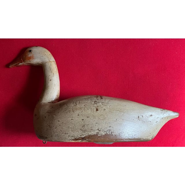 Antique Carved Wood & Paint Decorated Snow Goose Waterfowl Bird Decoy Circa 1920 For Sale - Image 14 of 18