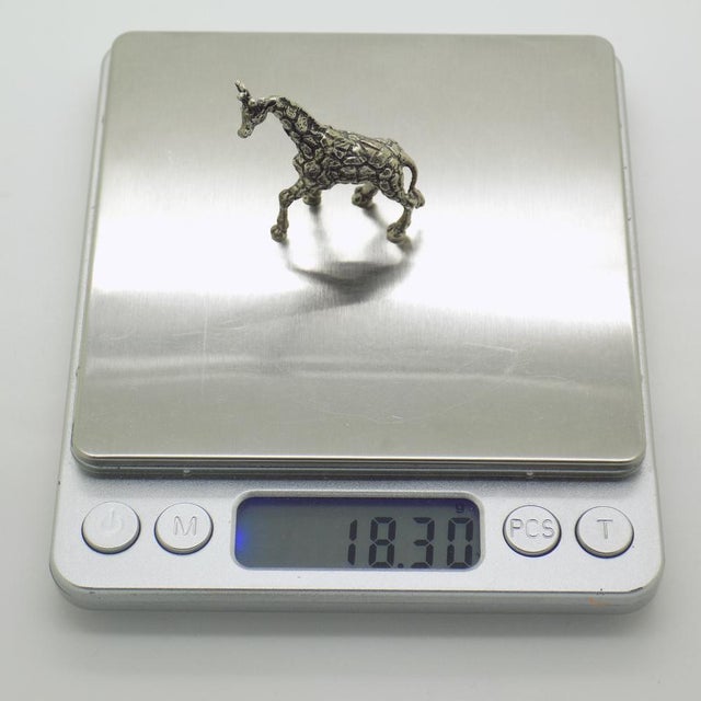 Silver Vintage Italian Silver Giraffe Animal Figurine, 1960s For Sale - Image 8 of 11