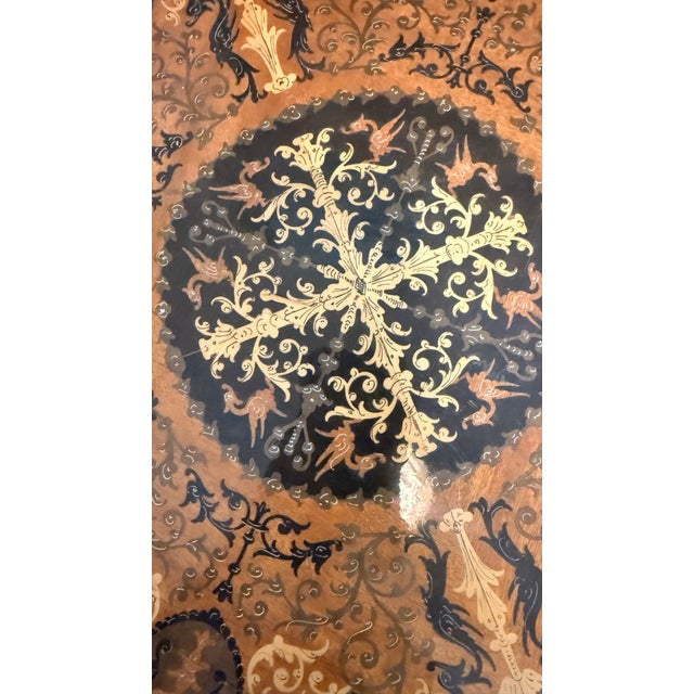 Vintage Italian Marquetry Octagonal Music Box Table With Reuge Swiss Movement For Sale - Image 14 of 15
