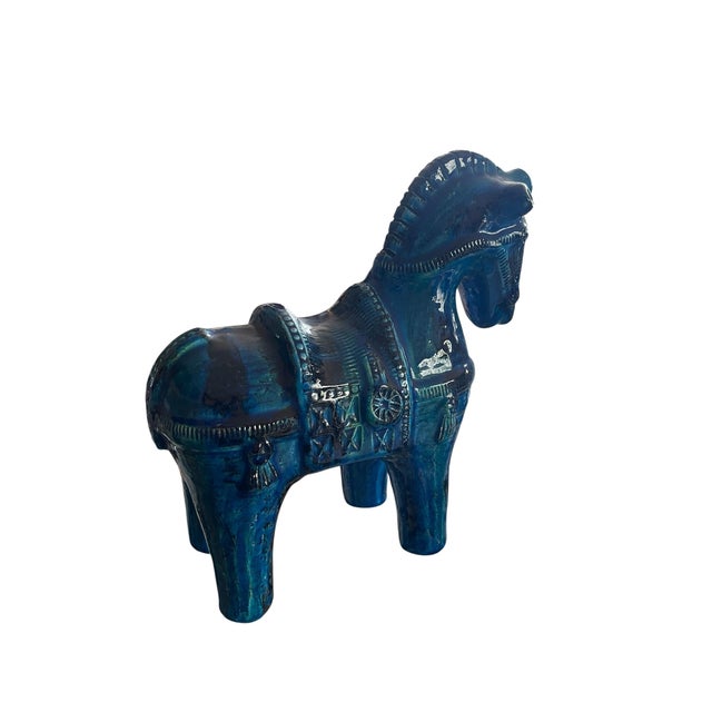Blue Studio Pottery Ceramic Horse from Aldo Londi, 1960 For Sale - Image 8 of 10