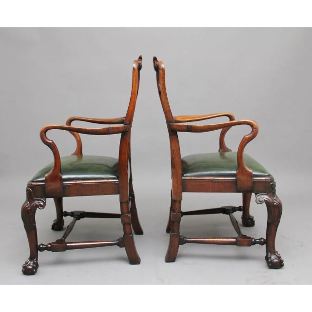 Set of 19th Century Walnut Armchairs For Sale - Image 8 of 12