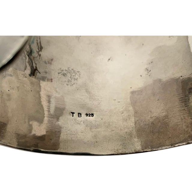 Attributed to Tom Binns Sterling Silver Abstract Typography Wide Cuff Bracelet Tb .925 103g C. 2000s For Sale - Image 4 of 4