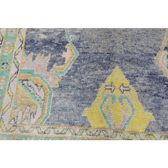 Turkish Oriental Hand Knotted Rug Turkish Oushak 5'7" x 6'11" For Sale - Image 3 of 9