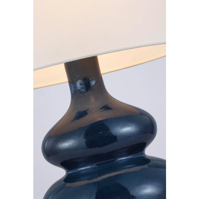 Lismore Medium Table Lamp in Mixed Blue Brown with Linen Shade Designer: Chapman & Myers Height: 23.75" Shade Detail: 15"...
