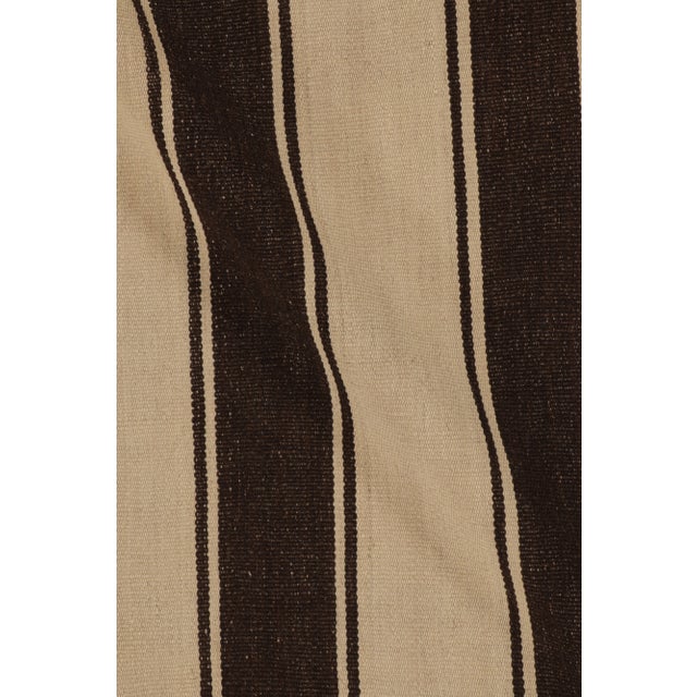 Textile Vintage Persian Palas Bidjar Kilim in Beige With Bold Brown Stripes - Rug & Kilim For Sale - Image 7 of 8