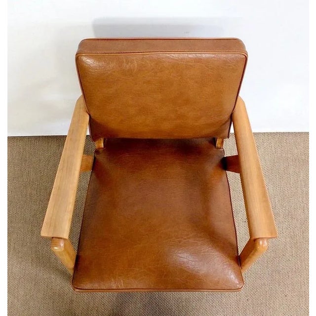 Set of Bridge Armchairs in Natural Beech, 1950s For Sale - Image 13 of 18