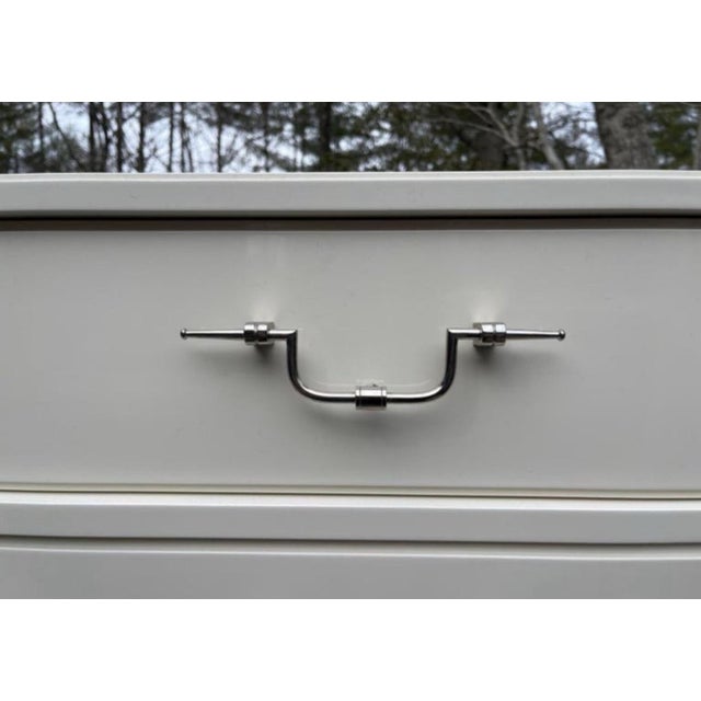 Tommi Parzinger 4 Drawer White Lacquered Console Table Credenza For Sale - Image 11 of 12