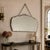 Art Deco Beveled Wall Mirror Chain Hung Foxed Glass Silver Crest 22 Inch For Sale - Image 10 of 11