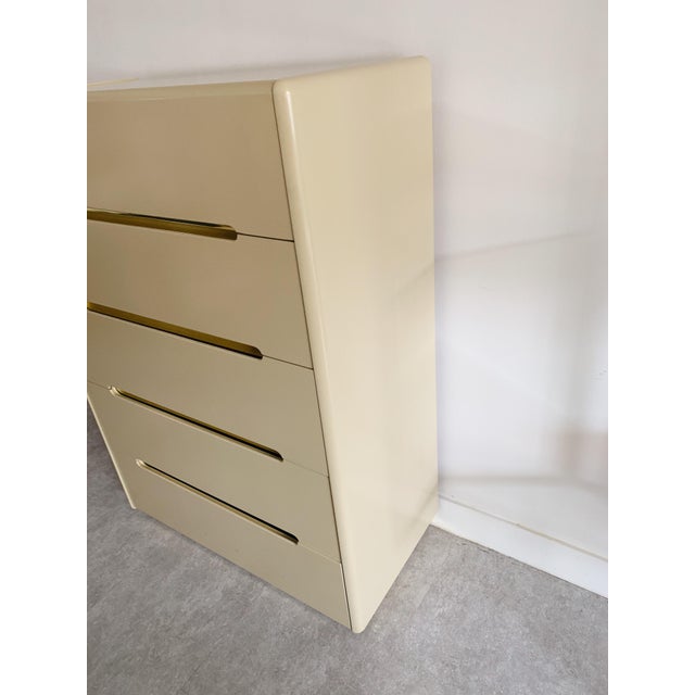 Vintage Lane Lacquer & Brass 5Drawer Dresser Chairish