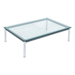 Bauhaus Lc10-P Low Glass Coffee Table by Le Corbusier for Cassina For Sale