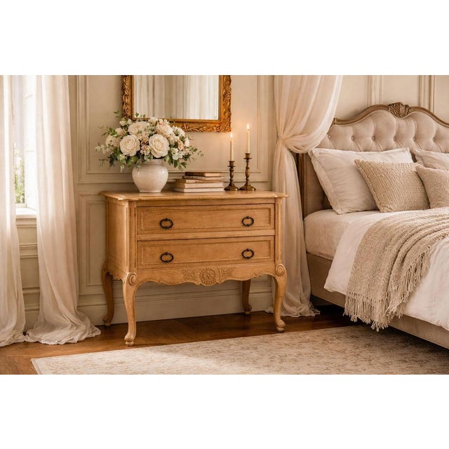 French Louis XV Style Oak Commode with Drawers, 1940 For Sale - Image 11 of 12