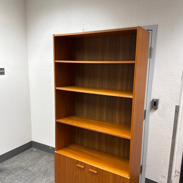 Scandinavian Designs Veneer Bookcase + Storage, Vintage For Sale - Image 10 of 12