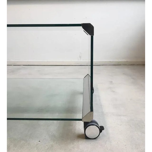 1970s Chrome & Glass Coffee Table by Pierangelo Galotti for Galotti & Radice, 1975 For Sale - Image 5 of 7