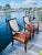 Late 20th Century Polo Ralph Lauren Classic Vintage Carved Wood Accents Arm Chairs With Traditional Cognac Leather Seats - A Pair For Sale - Image 5 of 11