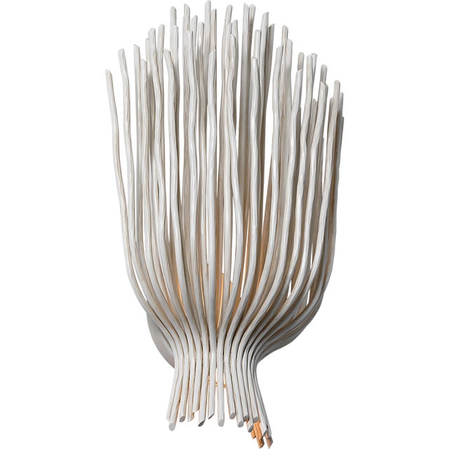 Transitional Chapman & Myers for Visual Comfort Signature Astra 17" Sculpted Sconce in Waxed Plaster For Sale - Image 3 of 9