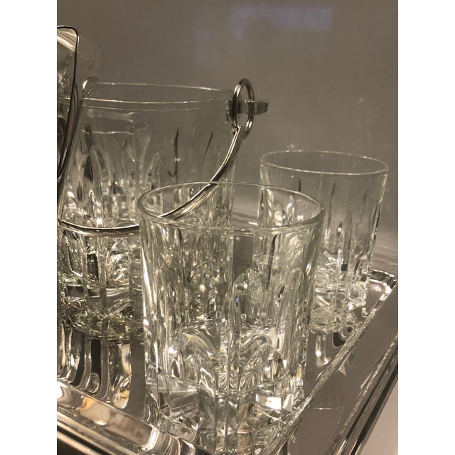 1980s Italian Cut Crystal Silver Barware Set (7 Pc) For Sale - Image 9 of 11