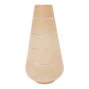 1950s Mid Century Frosted Pink and Clear Stripe Tapered Glass Lamp Shade / Globe