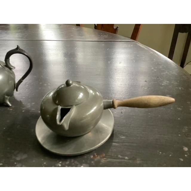 Antique English and American Pewter Teapots Set- 4 Pieces For Sale - Image 4 of 12