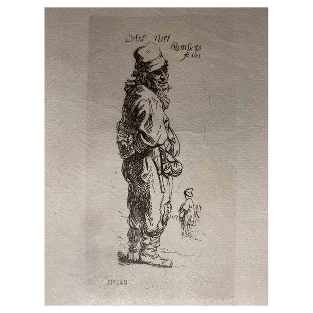 Charles Amand Durand after Rembrandt, A Peasant Calling Out, 19th Century, Engraving For Sale
