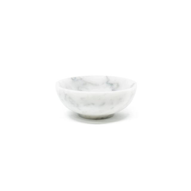 Stone Rice Bowl in White Carrara Marble For Sale - Image 7 of 10