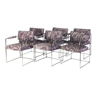 1980s Metal Dining Chairs- Set of 6 For Sale