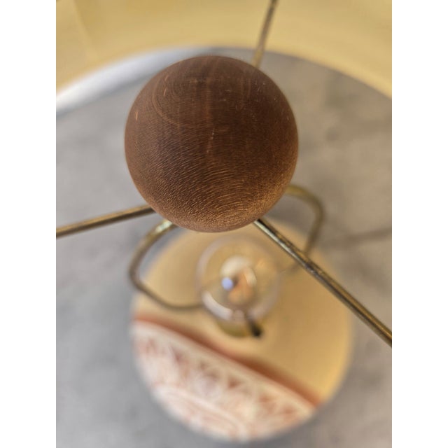 1970's Ceramic Sun Table Lamp, Signed Brown For Sale - Image 10 of 11